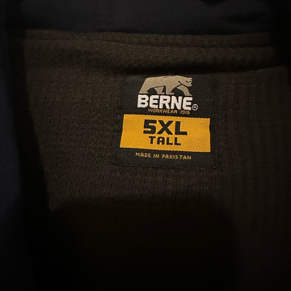 Berne Heritage Thermal-Lined Navy Zip-Up Hoodie NWT 5X Tall - Picture 3 of 3